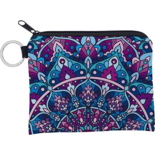Female Wallet with Mandala pattern Wallet Waterproof Storage Small Bag Portable Personality Card Case Key Bag