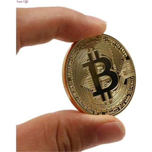 Gold Silver Plated Bitcoin Collectible BTC Coin Pirate Treasure Props Toys For Halloween Party