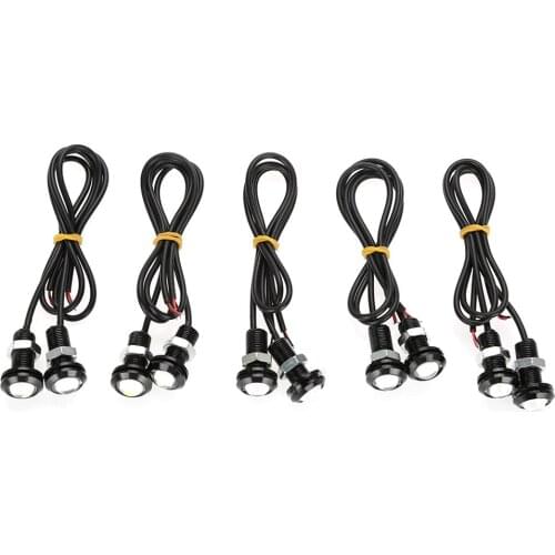 10pcs 10W 18mm White Eagle Eye FOG DRL LED Motor Car Head Tail Backup Signal Light