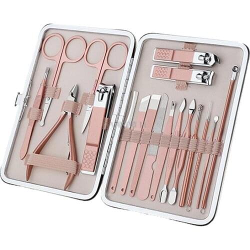 12/18pc Manicure Tools Nail Clipper Nipper Professional Manicure Tool Set Travel Pedicure Tool Kit With Case Nail Pedicure Set