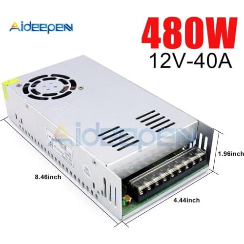 12V 40A 480W Switching Power Adapter 12V 40A 480 Watts Voltage Converter Regulated Switch Power Supply for LED