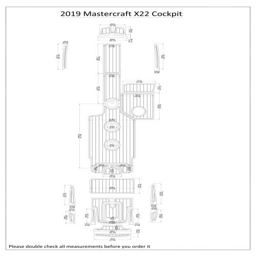 2019 Mastercraft X22 Cockpit Boat EVA Teak Decking 1/4" 6mm