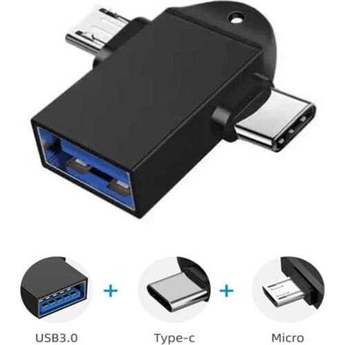 2-in-1 Type-C Micro USB OTG Adapter For Android Huawei USB 3.1 Data Transmit Converters For Tablet Hard Disk Drive Phone
