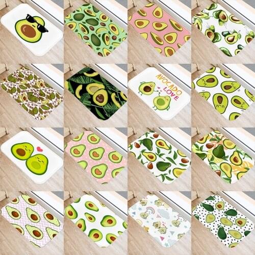Avocado Printed Pattern Kitchen Entrance Door Mat 40*60 Coral Velvet Carpet Rubber Floor Mats Colorful Non-Anti-Slip Rug 48047