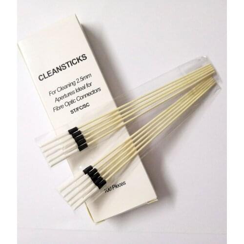 100pcs/lot 1.25mm 2.5mm Fiber Optic Cleaning Foam Swabs for FC/SC/ST Connector