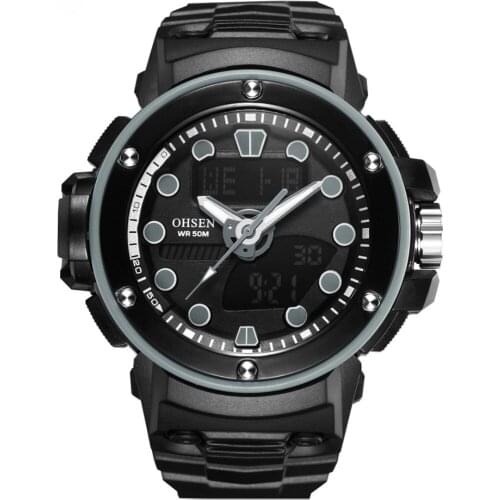 OHSEN Digital Watch Men Sport Super Cool Mens Quartz Sports waterproof Watches Luxury Brand LED Military Wristwatches Male xfcs