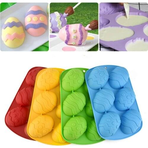 Easter Day Egg Silicone Mold Rabbit Shape Fondant Cake Mould Chocolate Candy Lolipop Soap Ice Pudding Pastry Baking Kitchen Tool