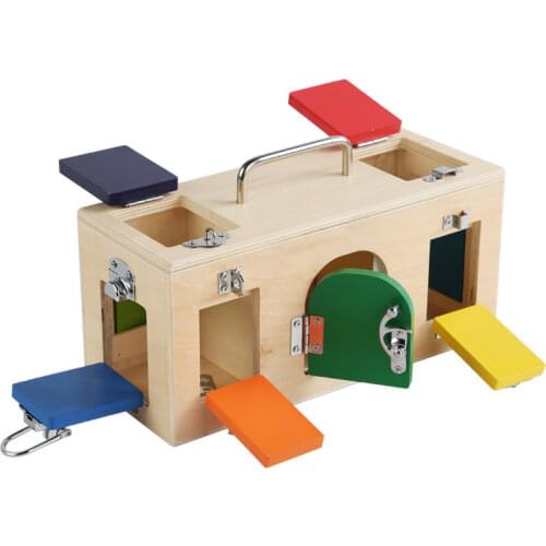 Wooden Montessori Lock Box Toys Education Baby Sensory Preschool Training Game Practical Life Skill Learning Toy For Boys Girls