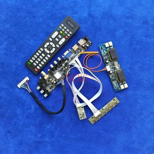DIY KIT 1400*1050 HDMI-compatible VGA USB 4CCFL LCD screen drive board DVB Digital Signal LVDS 30-Pin Fit M201P1-L01/L02/L03/L05