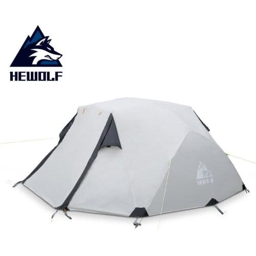 Hewolf Outdoor Ultralight Portable Double Person Tent Double Layer Waterproof Hiking Tourist Tents Outdoor Camping Travel Tent