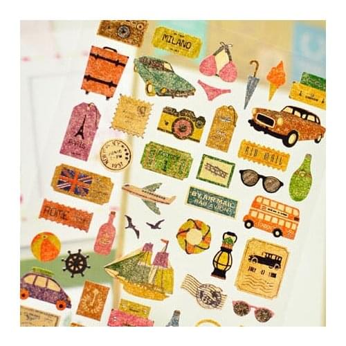 Story of Travel Decorative Sticker Set Diary Album Label Sticker DIY Scrapbooking Stationery Stickers Escolar