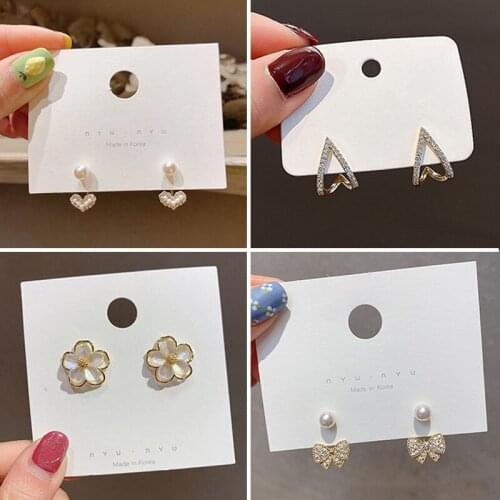 Korean Stud Earrings Cute Temperament Heart Earring 2021 Trend Jewelry for Women Pearl Earings Party Sweet Accessories Girl Gift