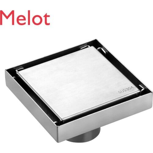 Stainless Steel Floor Drain Square Bathroom Invisible Floor Drain Hotel Engineering Tibetan Deodorant Floor Drain