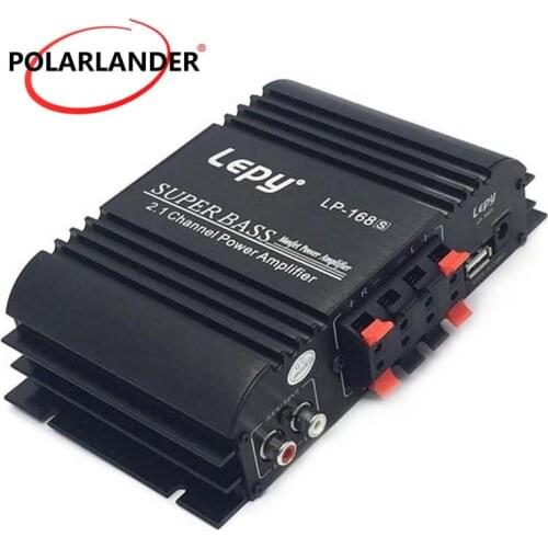 LP-168S 12V Power Subwoofer 2.1 Channel Auto Audio Car Amplifier Bass Output HiFi Stereo Sound WithAUX Function Loud Speaker