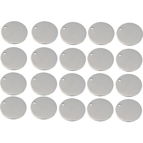 Metal Round Circle Blank Coin Craft Tags Engraving Stamping Charms Tag Pendant Necklace Bracelet Pendants Multiple Sizes