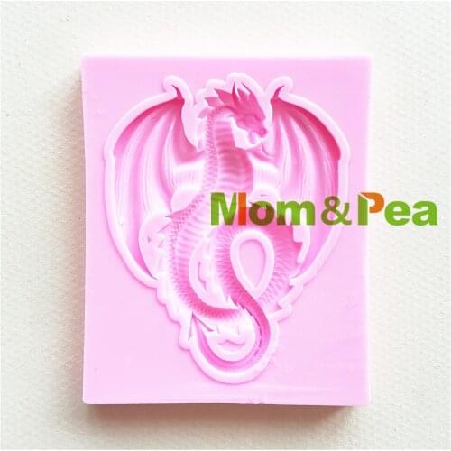 Mom&Pea 1448 Free Shipping Dragon Mold Cake Decoration Fondant Cake 3D Mold Soap Mold Food Grade