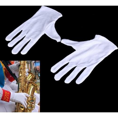 Musical Instrument White Soft and Lint-free Performance Gloves for Saxophone Trumpet Flute Clarinet Marching Bands