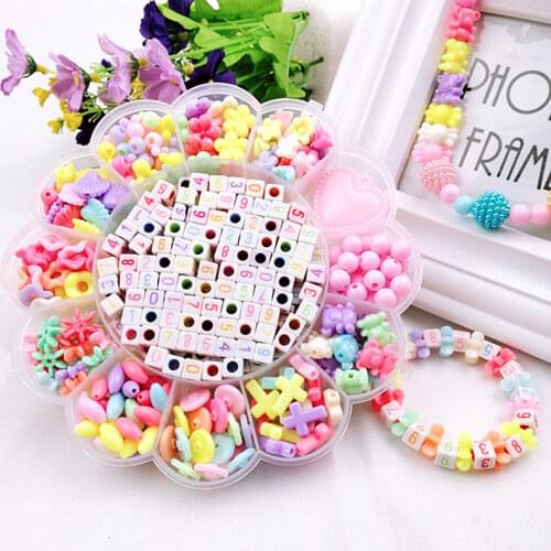 Diy Beads Toys for Children Handmade Necklaces Bracelets Jewelry Making Beads Kit Set hacer pulseras nina Girl Educational Toys