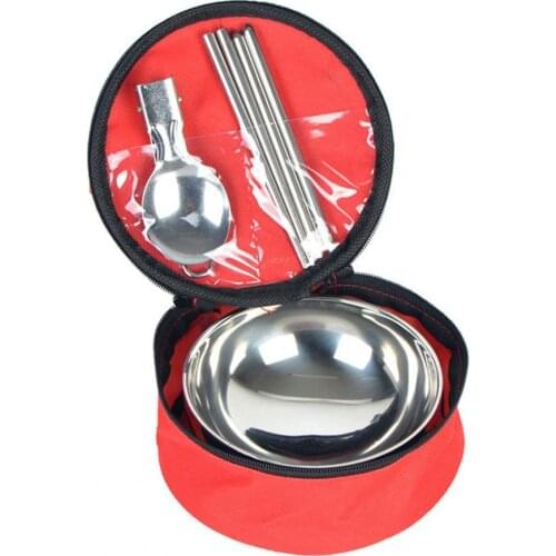 Tableware Outdoor Tableware Bowl Stainless Steel Two Layers Insulated Tableware Set Camping Picnic Lunch Box for Outdoor