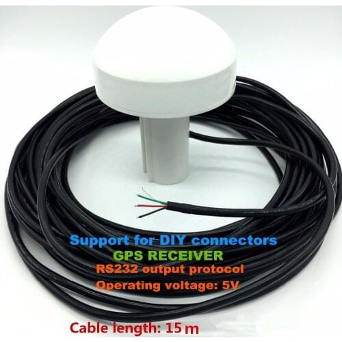 15M,GPS 5V, DIY Custom Connectors,Mushroom-shaped case,GPS receiver,RS-232 GPS receiver9600bps,for marine boat