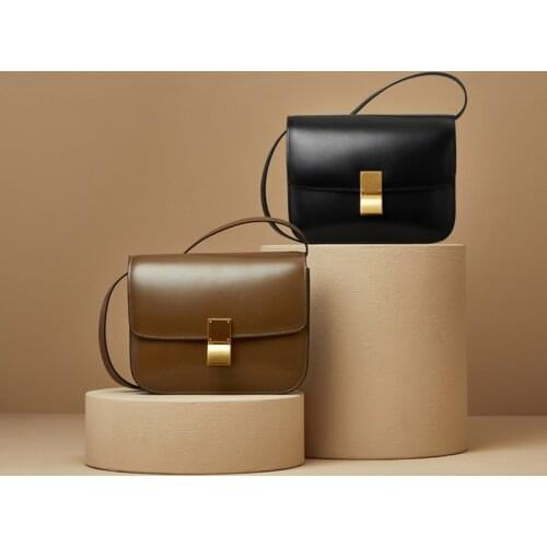 New Women Single Shoulder Cross Bag Luxury Genuine Leather Messenger Beancurd Bag Fashion Simple Small Square Bag High Capacity