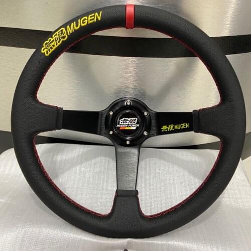 New 14inch MUGEN Genuine Leather Drifting Steering Wheel For Honda Racing Car