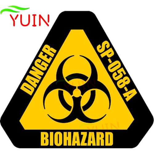 DANGER BIOHAZARD Sign Warning Mark Personality Car Sticker Motorcycle Accessories PVC Window Decoration Waterproof Decal 12*11cm