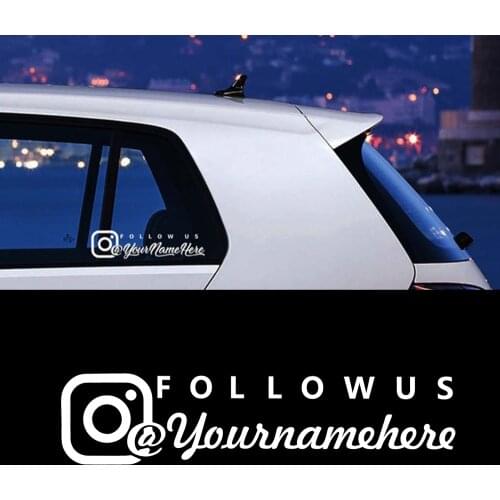 Custom Name Car Sticker Personalized Instagram Facebook Account Vinyl Decal For Car Window Body Decoration Stickers