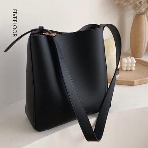 Simple Vintage Pu Leather Composite Bags for Women Casual Large Capacity Messenger Bags Female Solid Luxury Bucket Handbag Totes