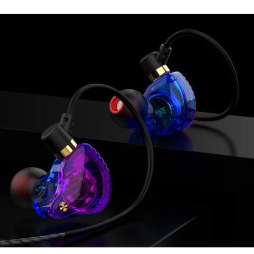 3.5MM Wired Dual Driver Earphones SK3 Stereo Bass Sport Running Music Headset HIFI Monitor Earbuds Handsfree With Microphone