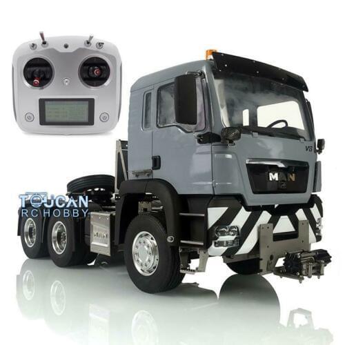 Remote Control 1/14 LESU Metal 6*4 Chassis MAN TGS Tractor Truck Winch Sound Light Radio THZH1036-SMT5