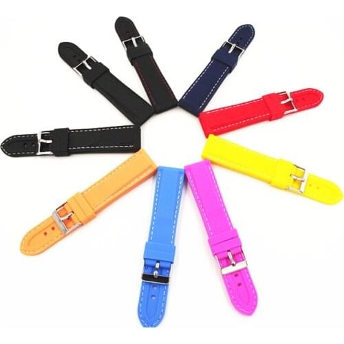 1PCS 18MM 20MM 22MM 24MM rubber band Watch band watch strap 9 colors men and women watch straps rubber straps watch parts-T2350