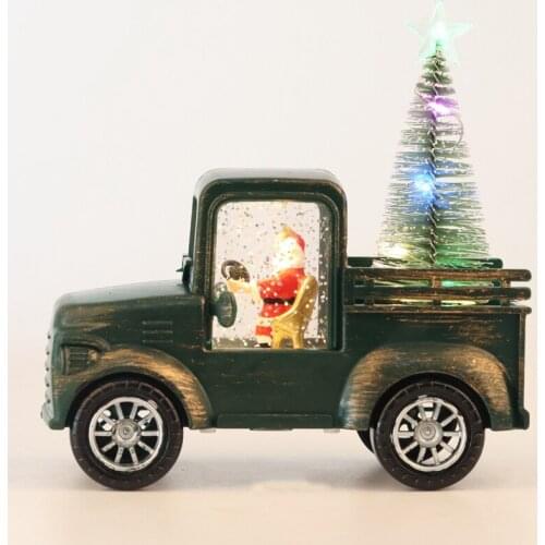 Christmas Decorations Santa Claus Driving Tractor Ornaments Water Injection Wind Lanterns Oil Lamps Christmas Gifts