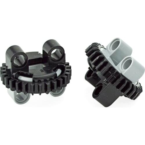 Technical Parts Turntable Small Bottom and Top Gear Rack 11x11 Curved Bricks Compatible with 99009 99010 24121 Building Blocks