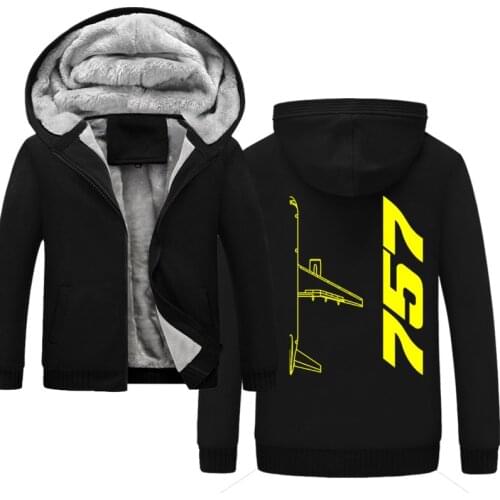 Boeing 757 hoodie men Winter Warm Thick Sweatshirt Hoody men sweetshirts sudaderas para hombre harajuku