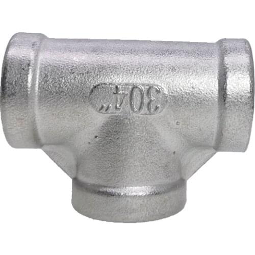 1pc 304 stainless steel Tee-junction Female-Female-Female 1/4" 3/8" 1/2" 3/4" 1" 1.2" 1.5" 2" BSPT Female Thread T Type 3 Way