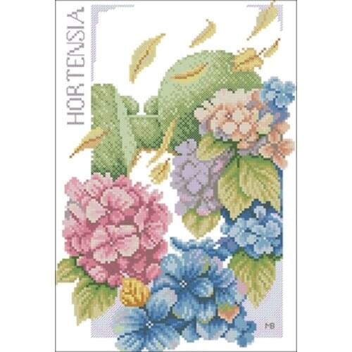Hydrangea patterns Counted Cross Stitch 11CT 14CT 18CT DIY Chinese Cross Stitch Kits Embroidery Needlework Sets