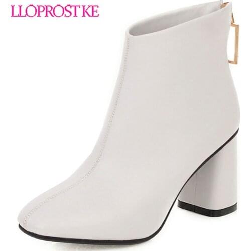 Lloprost ke PU leather crystal zipper ankle boots for ladies retro boots women red riding biker boots size 32-48 footwear H581