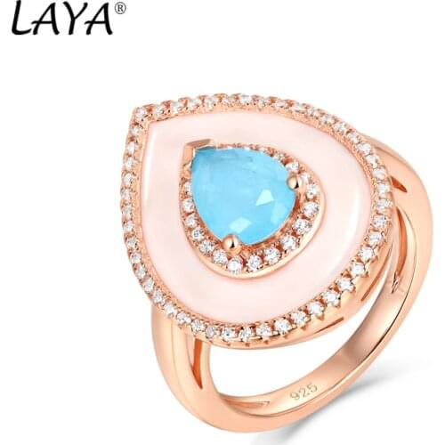 Laya Silver Ring For Women Pure 925 Sterling Silver Retro Style High Quality Zircon Natural Blue Purple Fushion Stone Jewelry