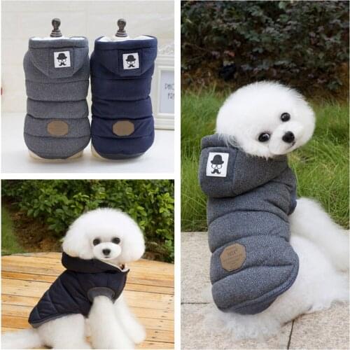 Winter Warm Dog Jacket Coat French Bulldog Costumes Thicken Pet Jumpsuit Clothing Teddy Pugs Puppy 2 Legs Cotton Clothes
