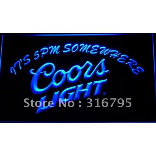 097 Coors Its 5 pm Somewhere Bar LED Neon Light Signs with On/Off Switch 20+ Colors 5 Sizes to choose