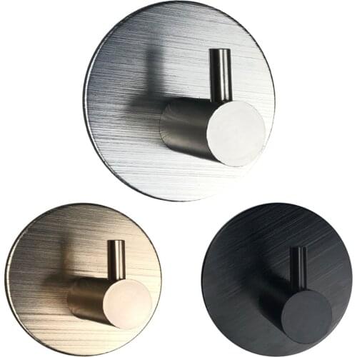 1PC Stainless Steel High-end Hook Self Adhesive Clothes Hange Bags Key Rack Kitchen Towel Hanger Bathroom Accessory Organizer