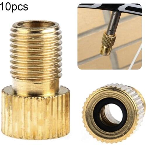 10Pcs Pump Bicycle Brass French Presta to Schraders Copper Bike Air Valves Converter Adaptors Wheels Gas Nozzle Tube Tool