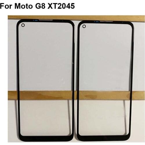 2PCS For Moto G8 XT2045 Front LCD Glass Lens touchscreen For Moto G 8 XT 2045 Touch screen Panel Outer Screen Glass without flex