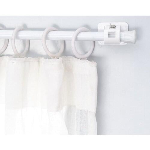 2Pcs Self Adhesive Hanging Rod Clip Wall Curtain Fixed Clip Hook Towel Bar Rod Shower Curtain Rod Fixed Clip Hanging Rack Hook