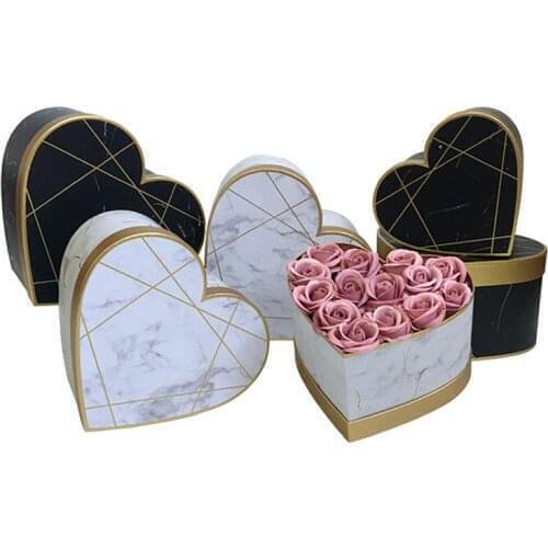 3Pcs/set Florist Hat Boxes Heart Shaped Box Packaging Christmas Gift Box Packaging Boxes Living Vase Decoration