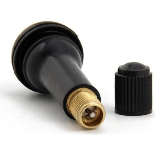 4pcs Rubber Tire Valve Stem With Caps 38mm Black Snap Air Valve Caps Dust Cover TR414 Rubber Univeral