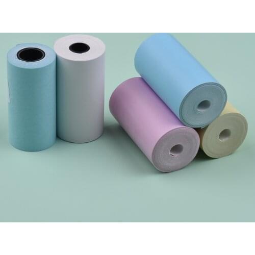 5PCS Color Thermal Paper Roll Set 57x30mm/2.17x1.18in Photo Picture Receipt Memo Printing for Peripage/Paperang Pocket Printer