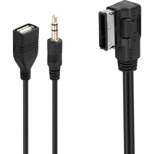 Onever Car music adapter cable 3.5mm Jack Male Car Music AMI MMI Interface Aux Cable USB Adapter for Smartphone Tablet