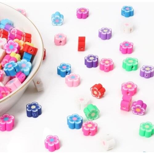 50pcs/Lot 10mm Flower Shape Spacer Beads Clay Beads Clay Beads For Jewelry Making DIY Handmade Jewelry Bracelet Necklace Crafts